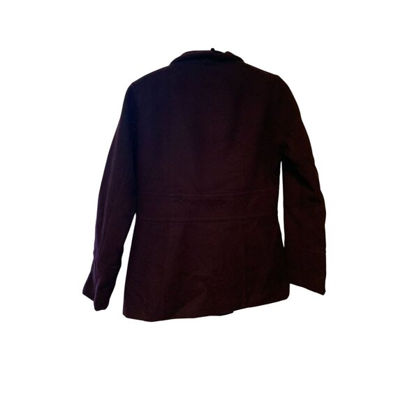 Vintage Liz Claiborne Womens Size Small Purple Wool Pea Coat Peacoat Button Up W - Picture 5 of 5